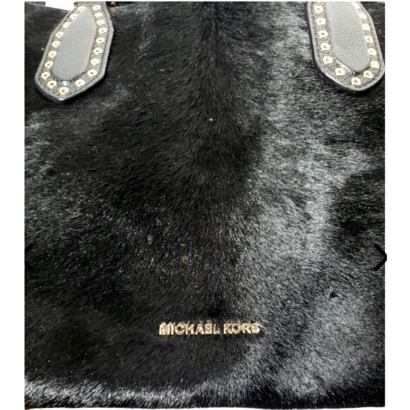 Michael Kors Brooklyn Calf Hair & Leather Gold Hardware *RARE* Statement Bag - Picture 7 of 12